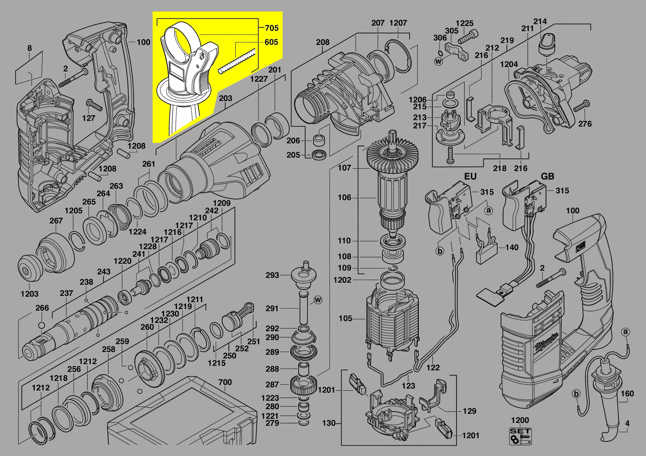 poignée supplémentaire réf. 4931417907 Milwaukee